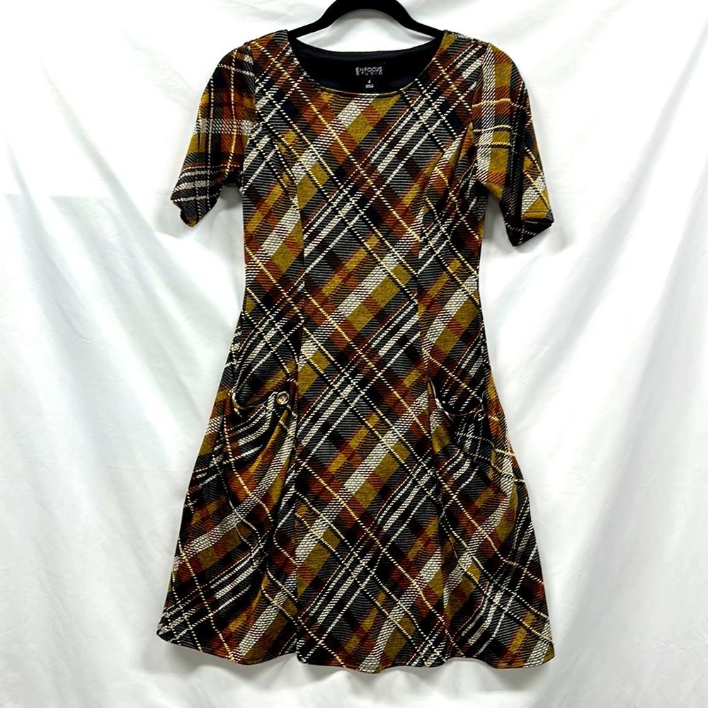 EnFocus Studio Size 4 Fall Plaid Dress